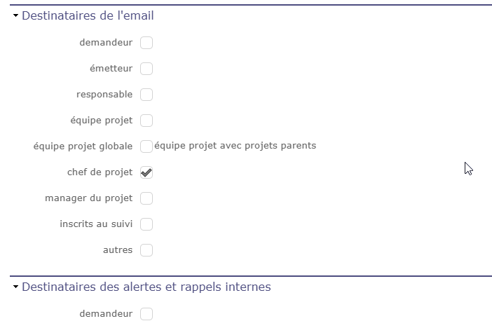Notification par email lors d’un changement de statut dans ProjeQtOr